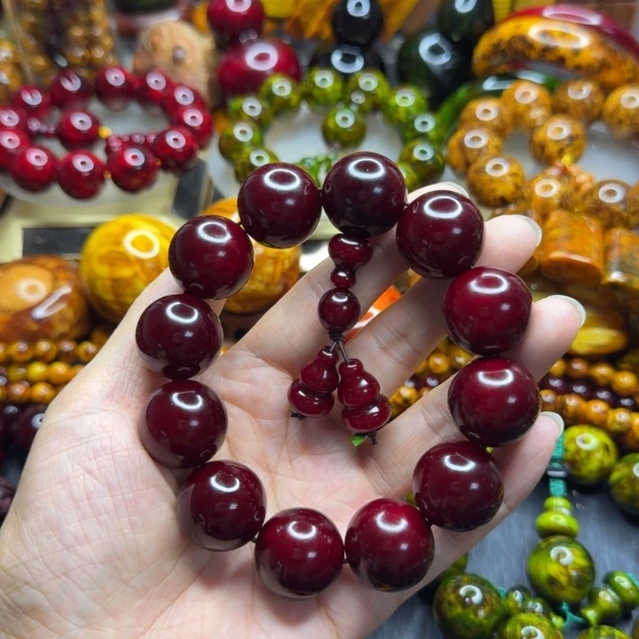 松木琥珀木文玩手串