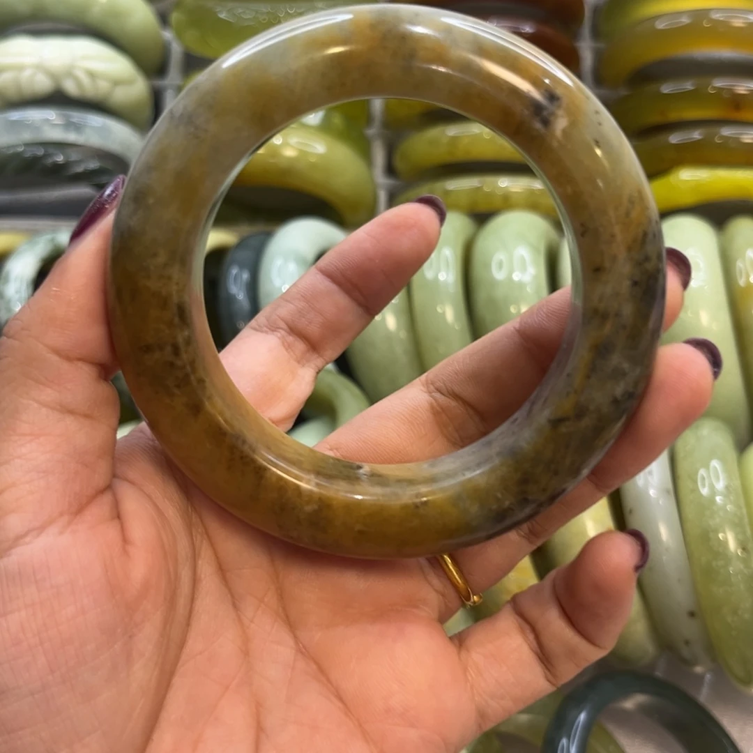 未镶嵌蛇纹石玉手镯3号58.8处理无售后