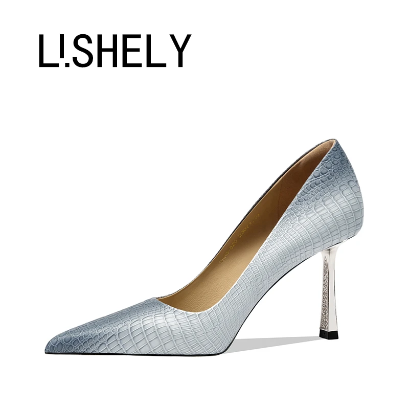 1123[碧湖悠韵]浅口细高跟时尚气质尖头百搭细跟法式高跟鞋优雅