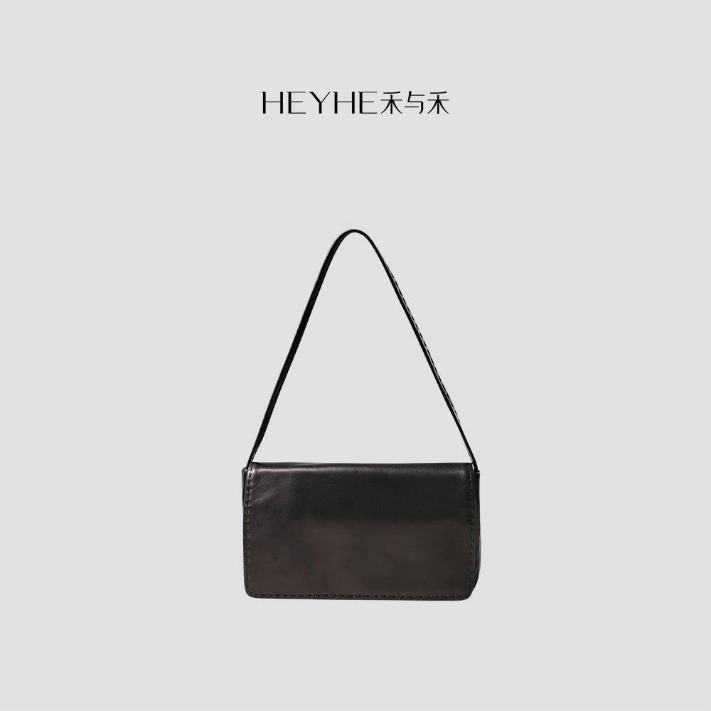 小禾【羊脂球】小羊皮高级手缝线极简风翻盖手提包腋下单肩小方包