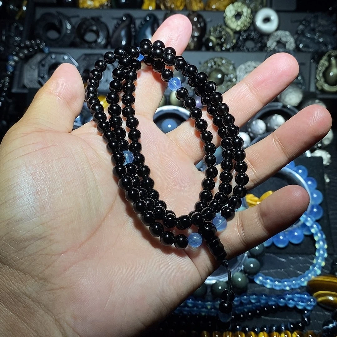 迷***茫黑曜岩未镶嵌手链