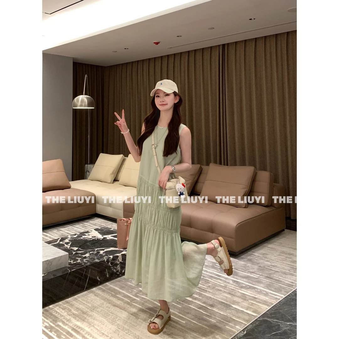 【LIUYI】珊瑚裙~夏季松弛感显瘦无袖连衣裙55043