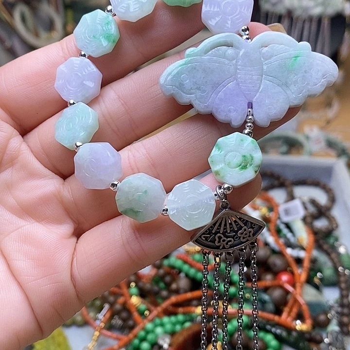 翡翠手链未镶嵌?****?蝴蝶手链399