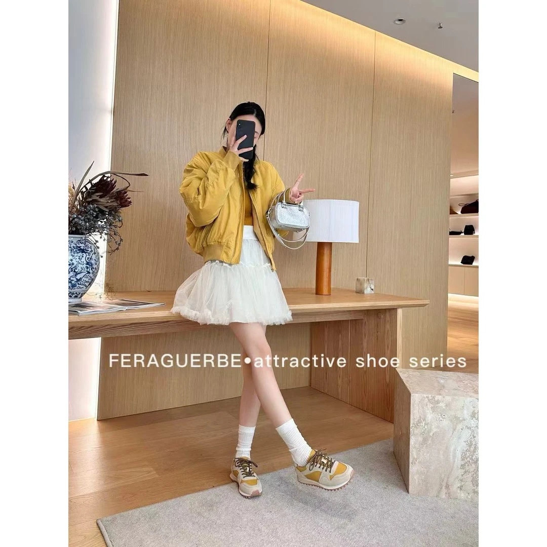 法拉姿-复古平底运动拼色系带阿甘鞋#608860
