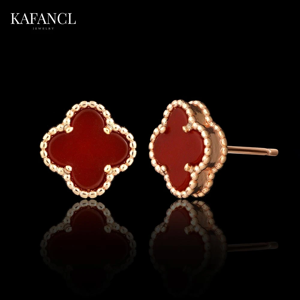 古埃及 925银针 红白色迷你草草高级感耳钉 ZF-A378/A501