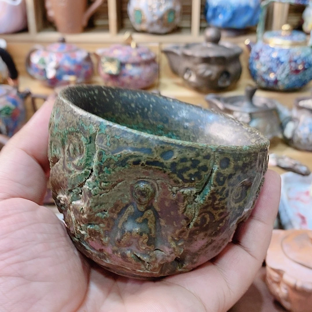 粗陶志野柴烧茶具