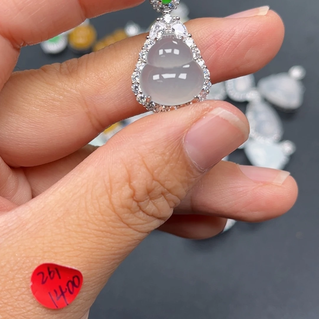 翡翠银S925镶嵌吊坠(不含链)