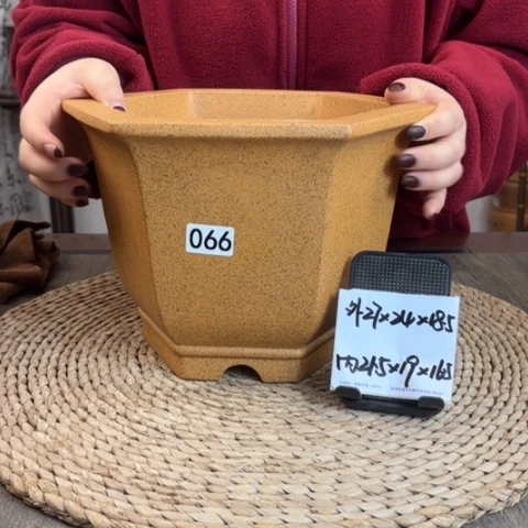 紫砂花盆新品福利柴烧大宫灯六方066