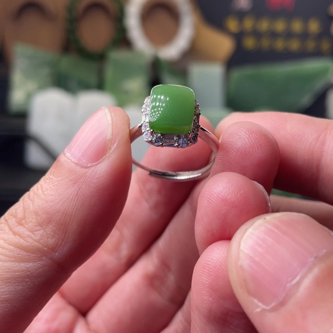 和田玉（碧玉）银S925镶嵌颈饰