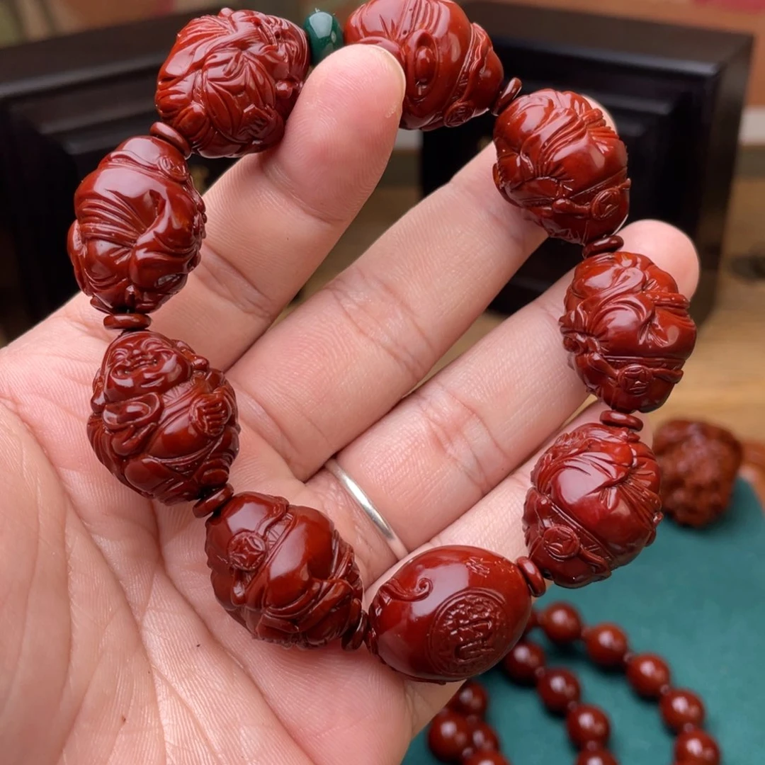 橄榄核吊坠八大财神回血001