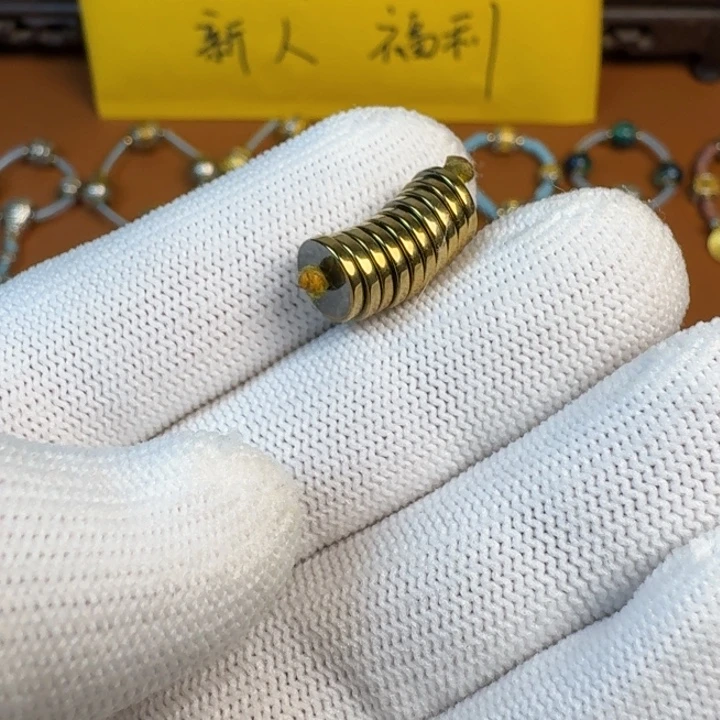 合成碳硅石铜合金文玩配饰黑胆石8✖️1