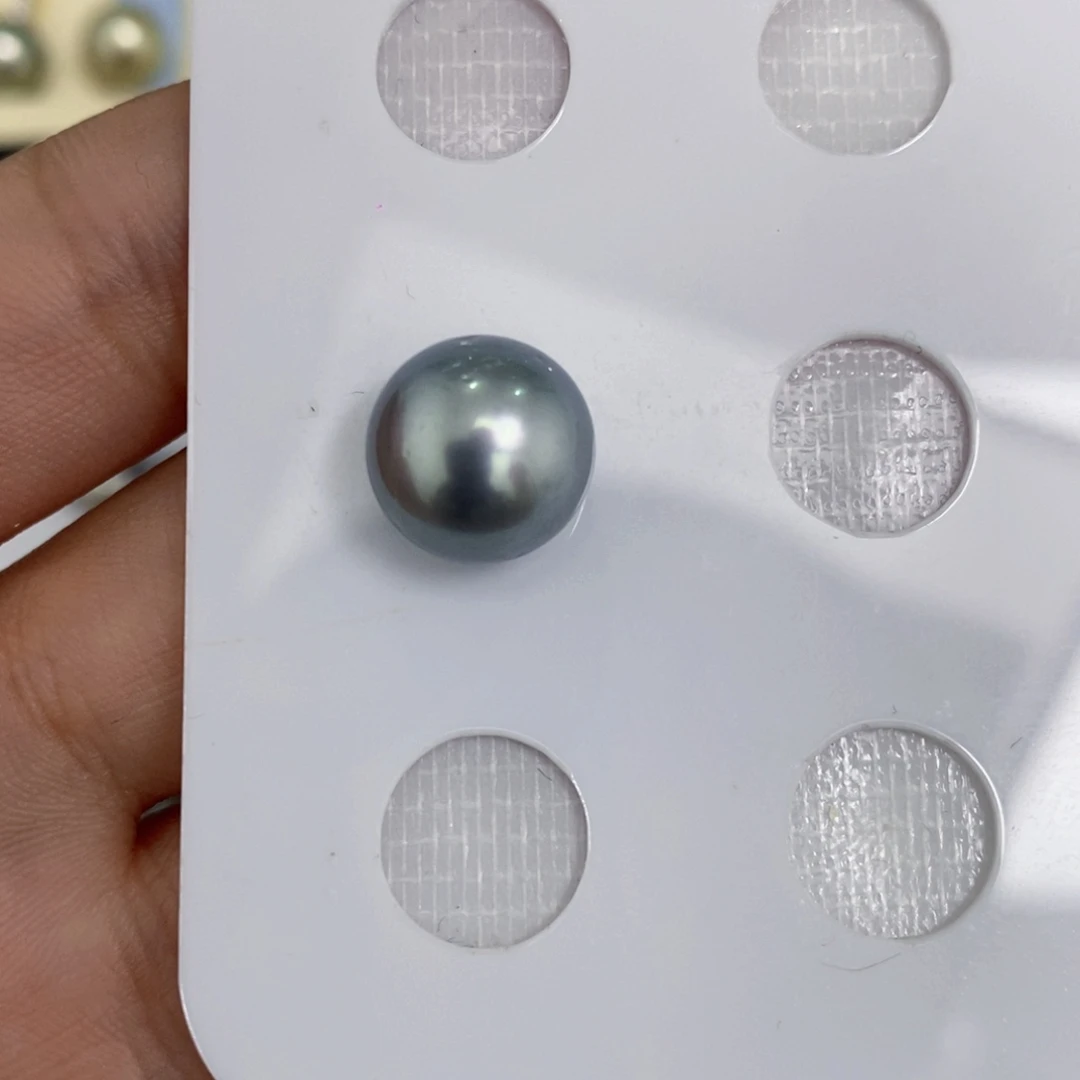 保***）海水珍珠裸珠铂金灰裸珠11-12定制不退换