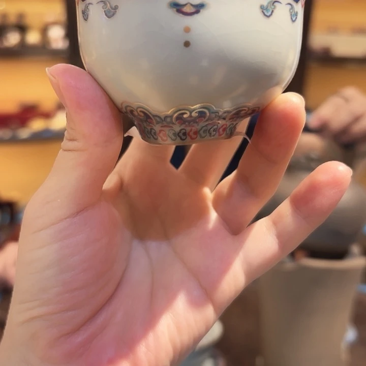 敦煌汝窑主人杯描金