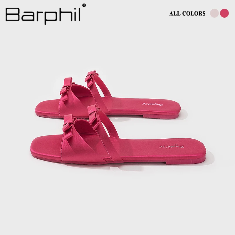 Barphil新款凉拖2025春季软底家居室内拖鞋法式蝴蝶结气质一字拖