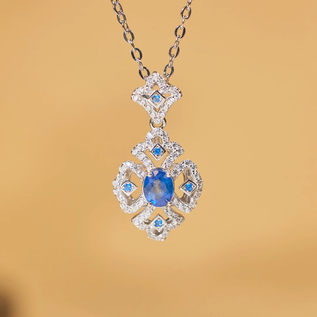 【歪歪】蓝宝石吊坠*925镶嵌W5857