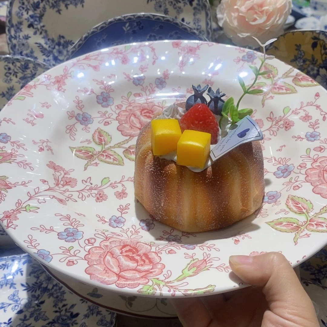 瓷微瑕沙漠玫瑰10寸大盘