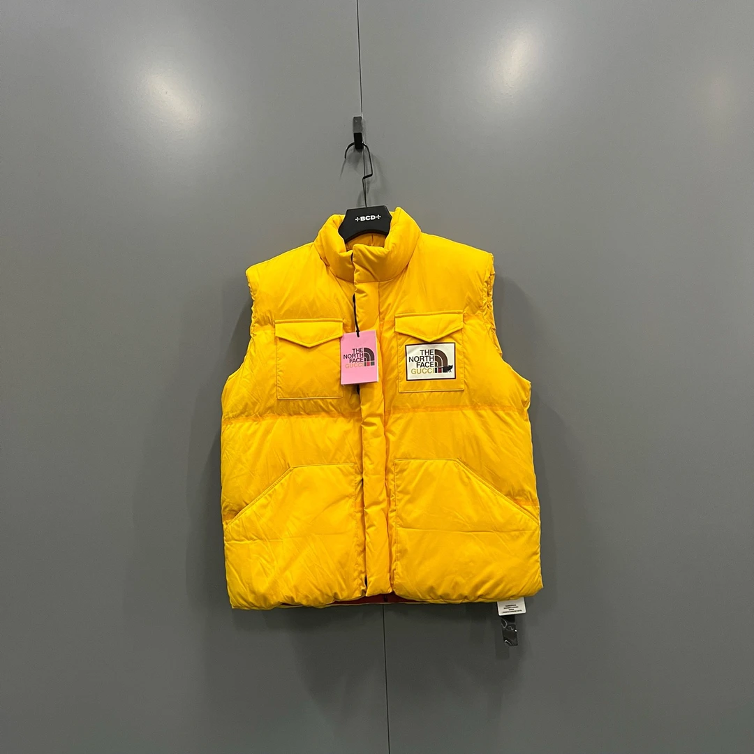 未使用 GUCCI/古驰 (ll) 黄色贴标羽绒马甲 M码/018012
