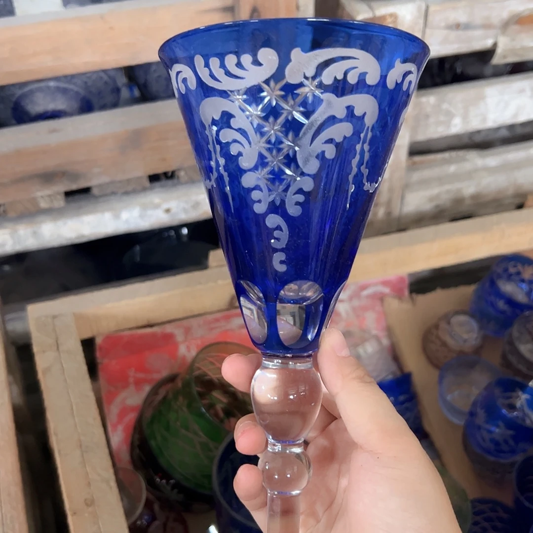 水晶玻璃高脚款微瑕一个