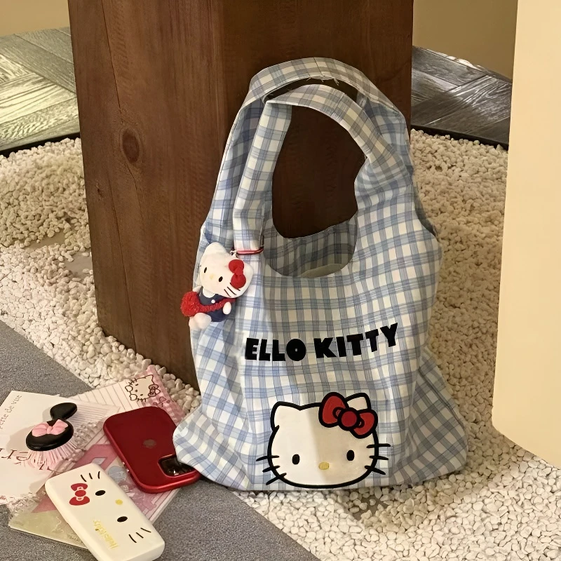 可爱kitty帆布包手提袋单肩斜挎包夏季百搭通勤大容量新款挎包LQ