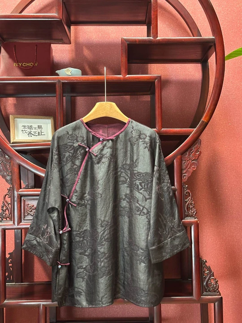 满分丝香云纱古风上衣