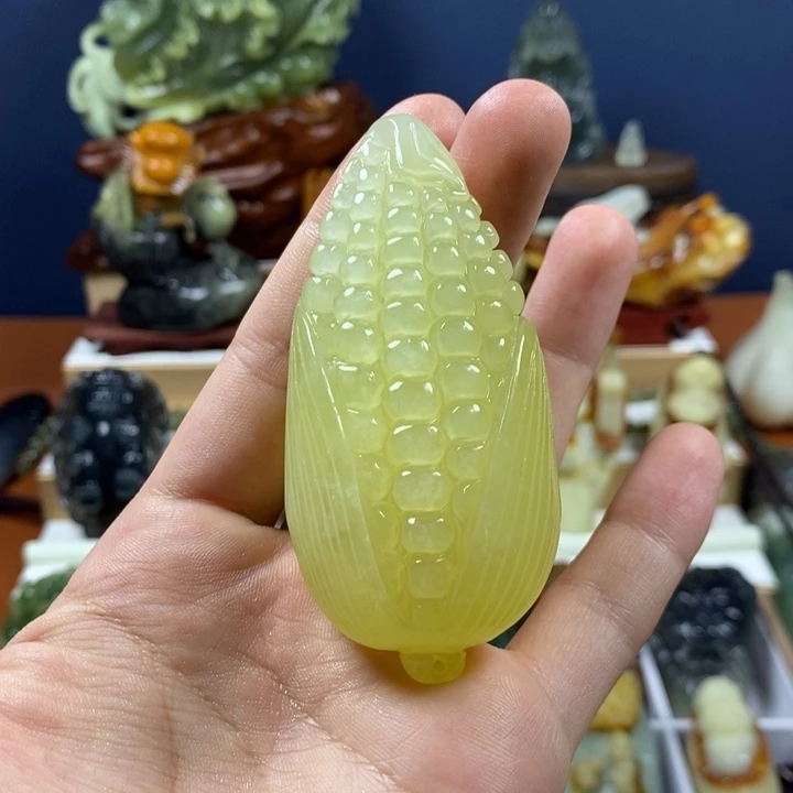 蛇纹石玉合金手把件