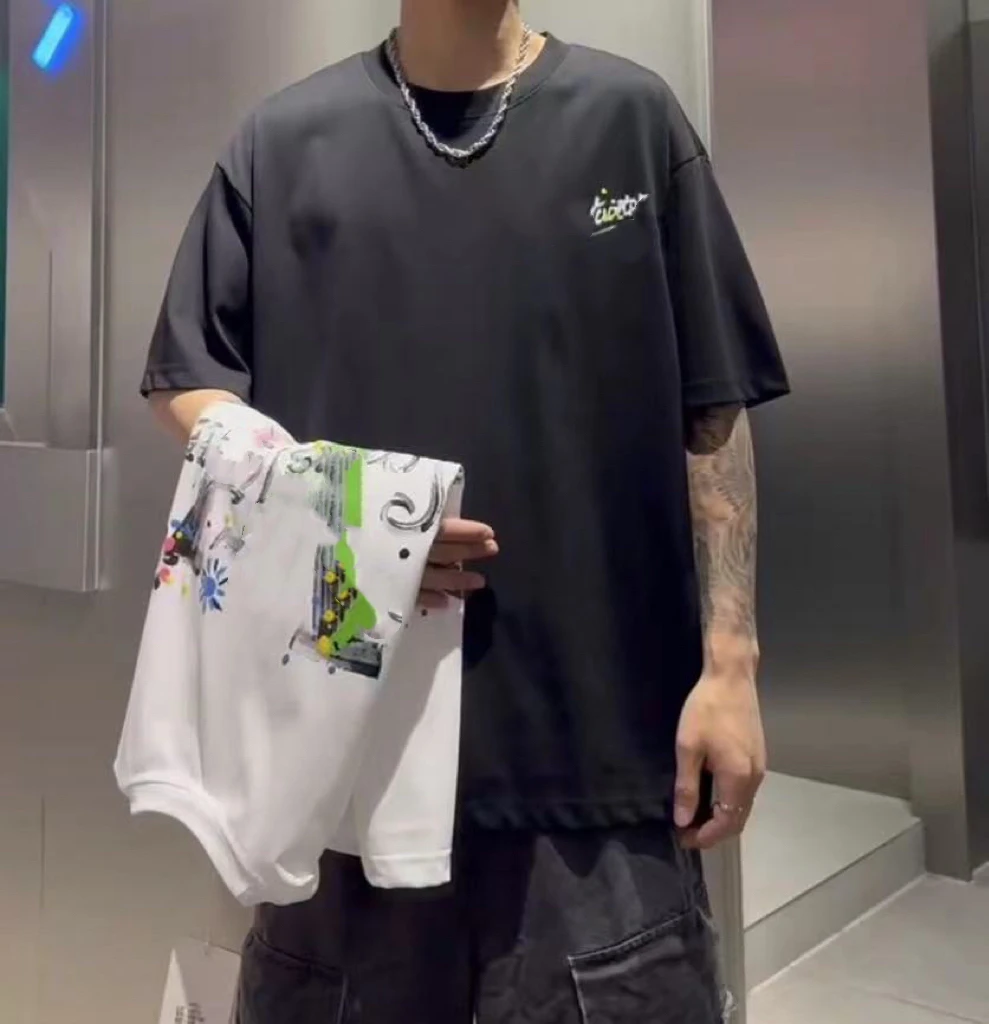 【潮牌男装】88338#时尚图案圆领宽松上衣