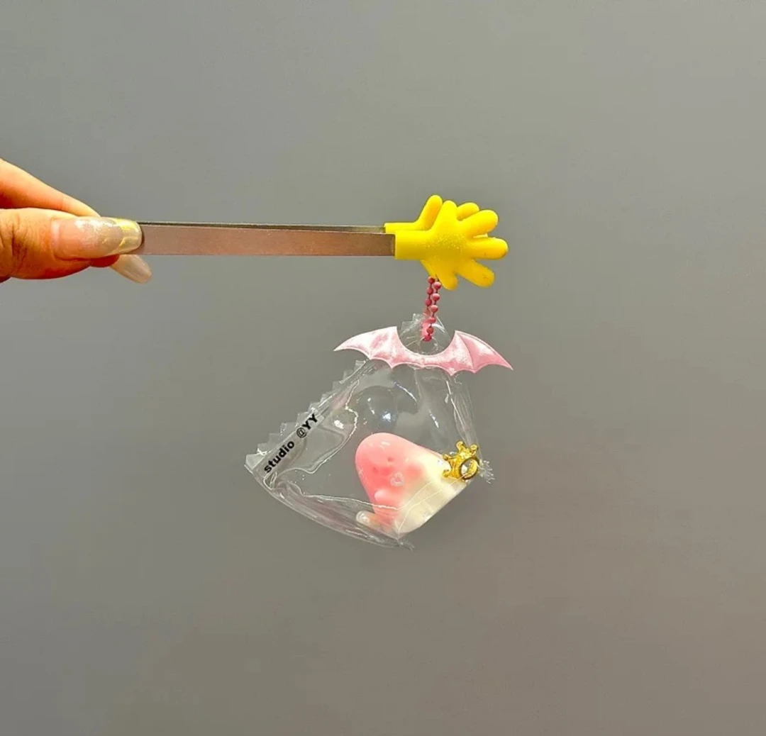 硅胶捏捏.粉色晕染迷你小幽灵