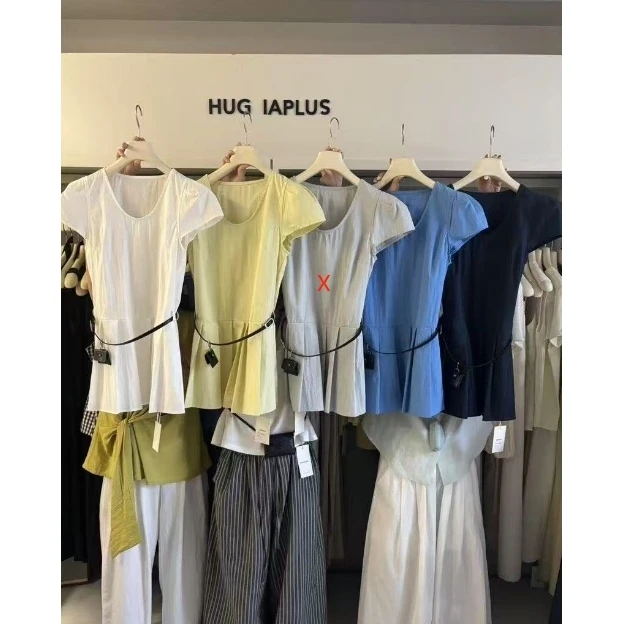 6316#灰姑娘#不时刻的时髦感好喜欢！下摆百褶设计小衫（福利）