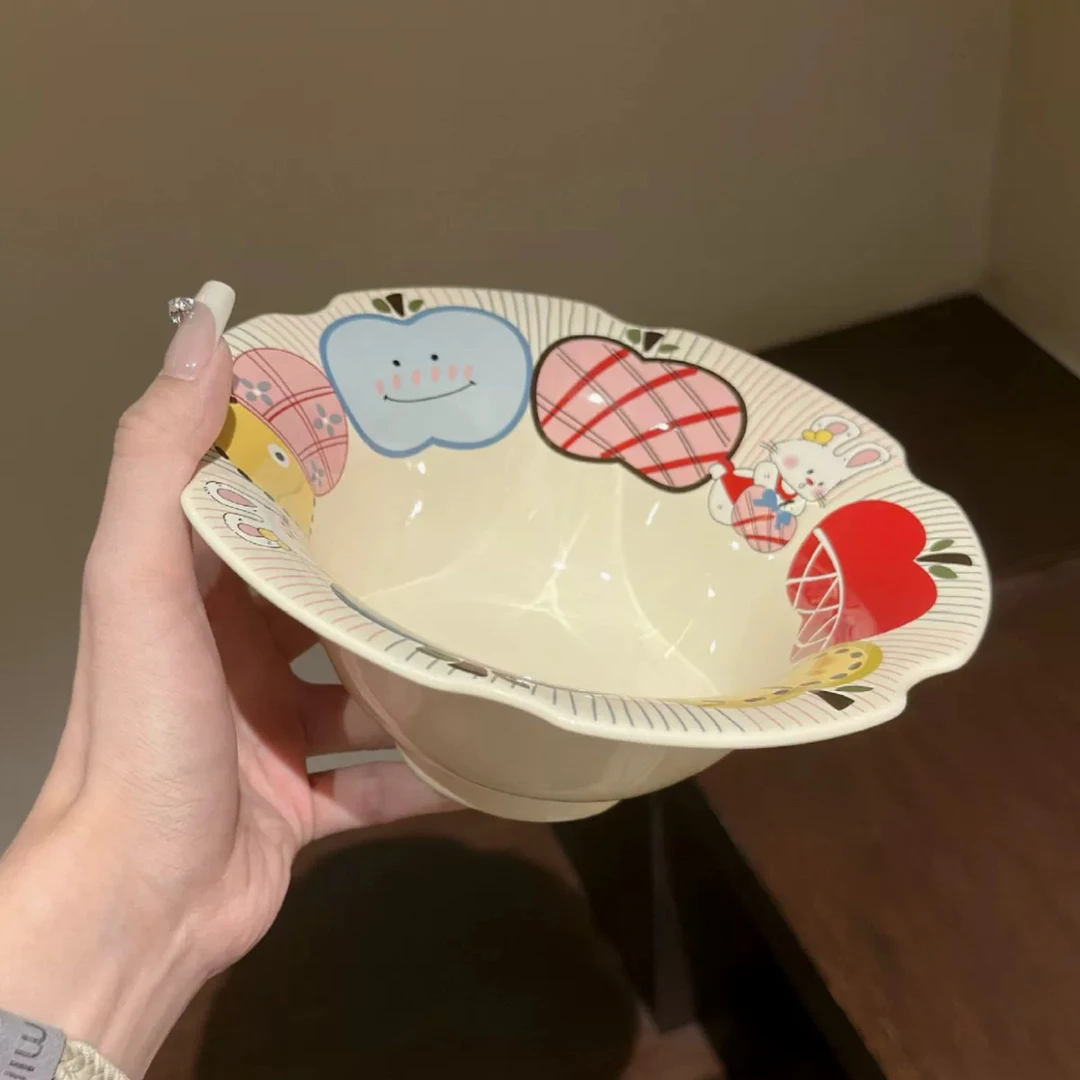【星漫】苹果兔花瓣碗卡通早餐陶瓷碗