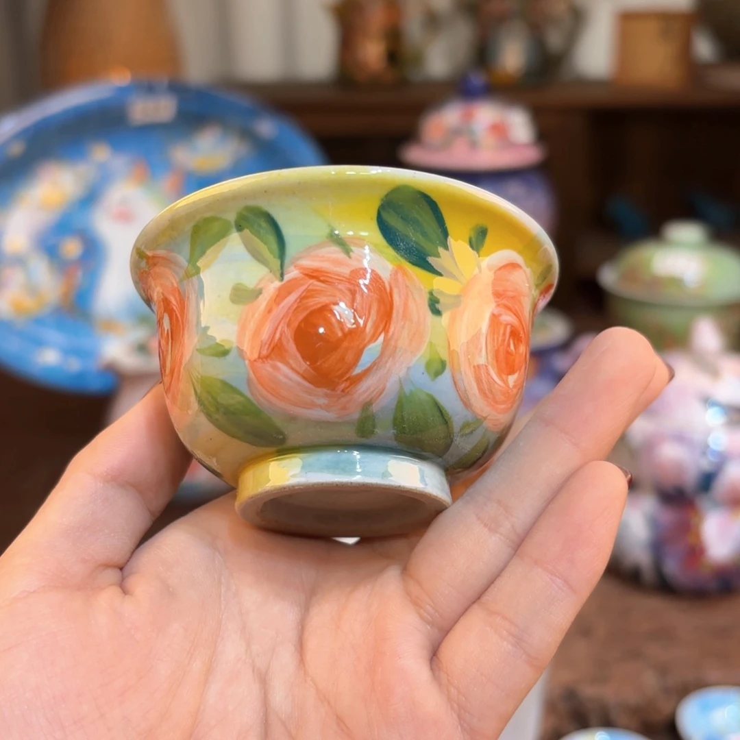 景德镇手绘高温釉下彩陶瓷茶具