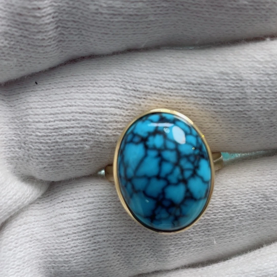 绿松石珠宝奇石18K金镶嵌