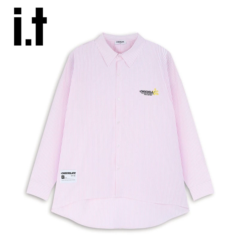 it:CHOCOOLATE撞色条纹立体绣花长袖衬衫CCLSTXKL63750