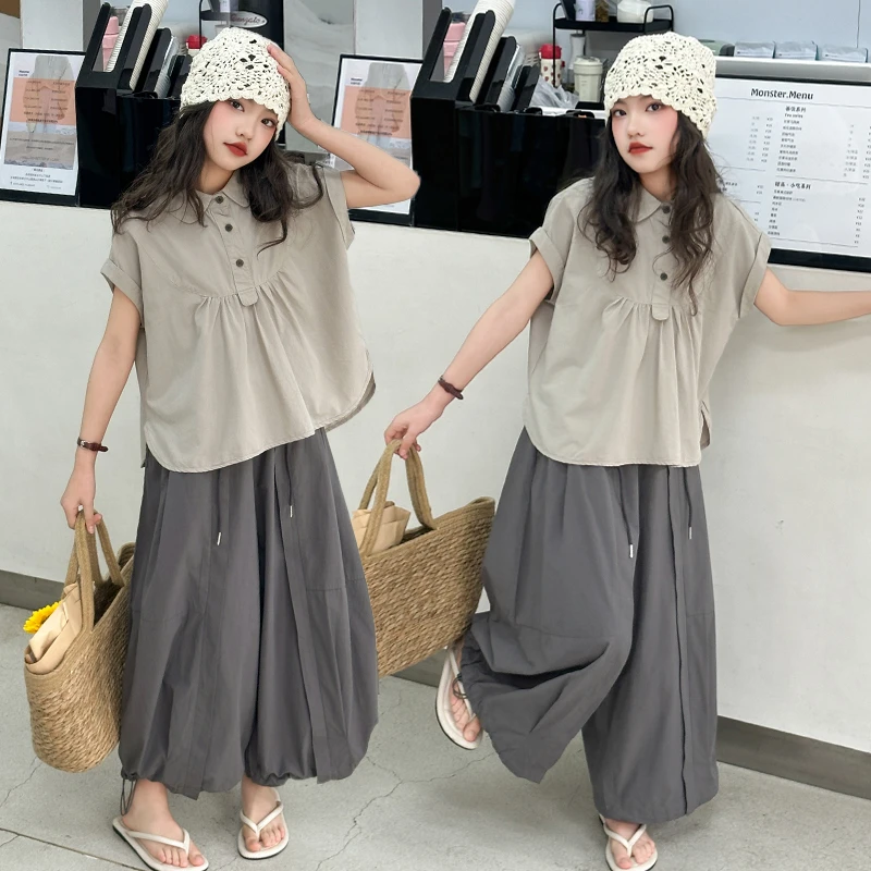 女孩2025夏上新女童套装中大童学生短袖夏季洋气时尚学生6-15岁潮