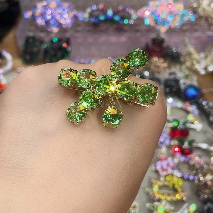 皮质铁合金绿色边夹