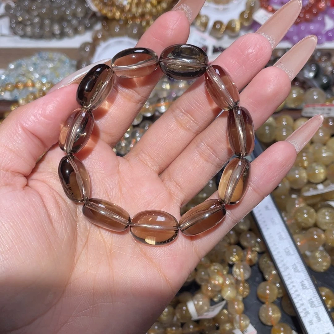 未镶嵌手链烟晶糖豆13mm+