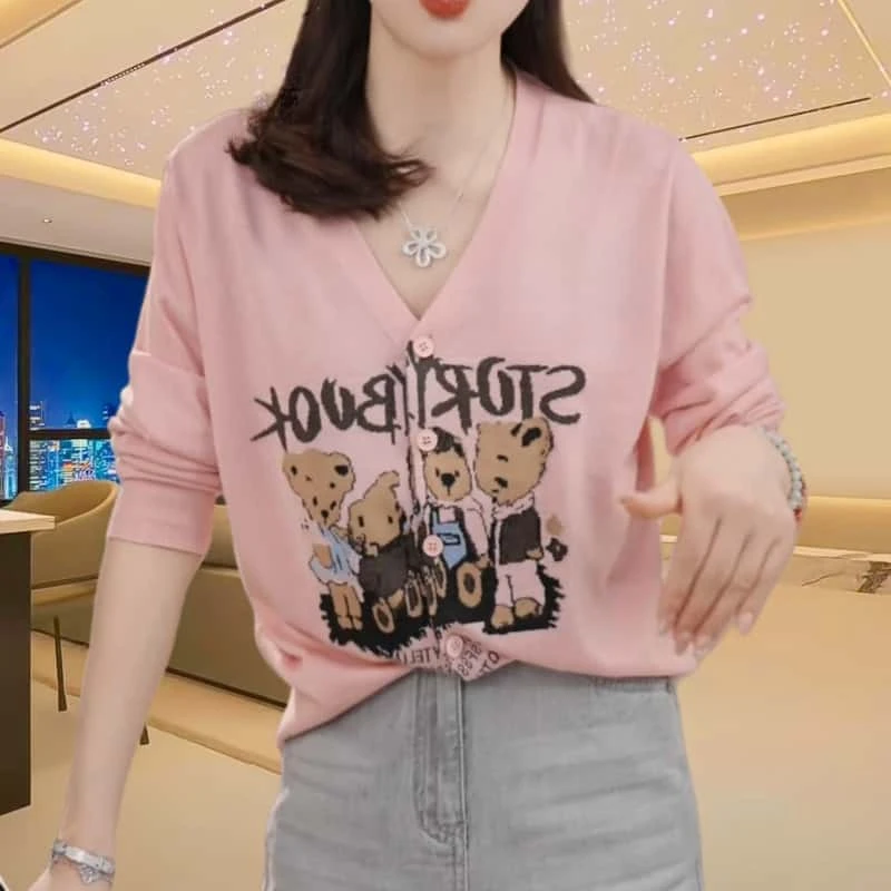 2025年春夏小清新针织长袖防晒上衣宽松薄款休闲时尚百搭开衫外套