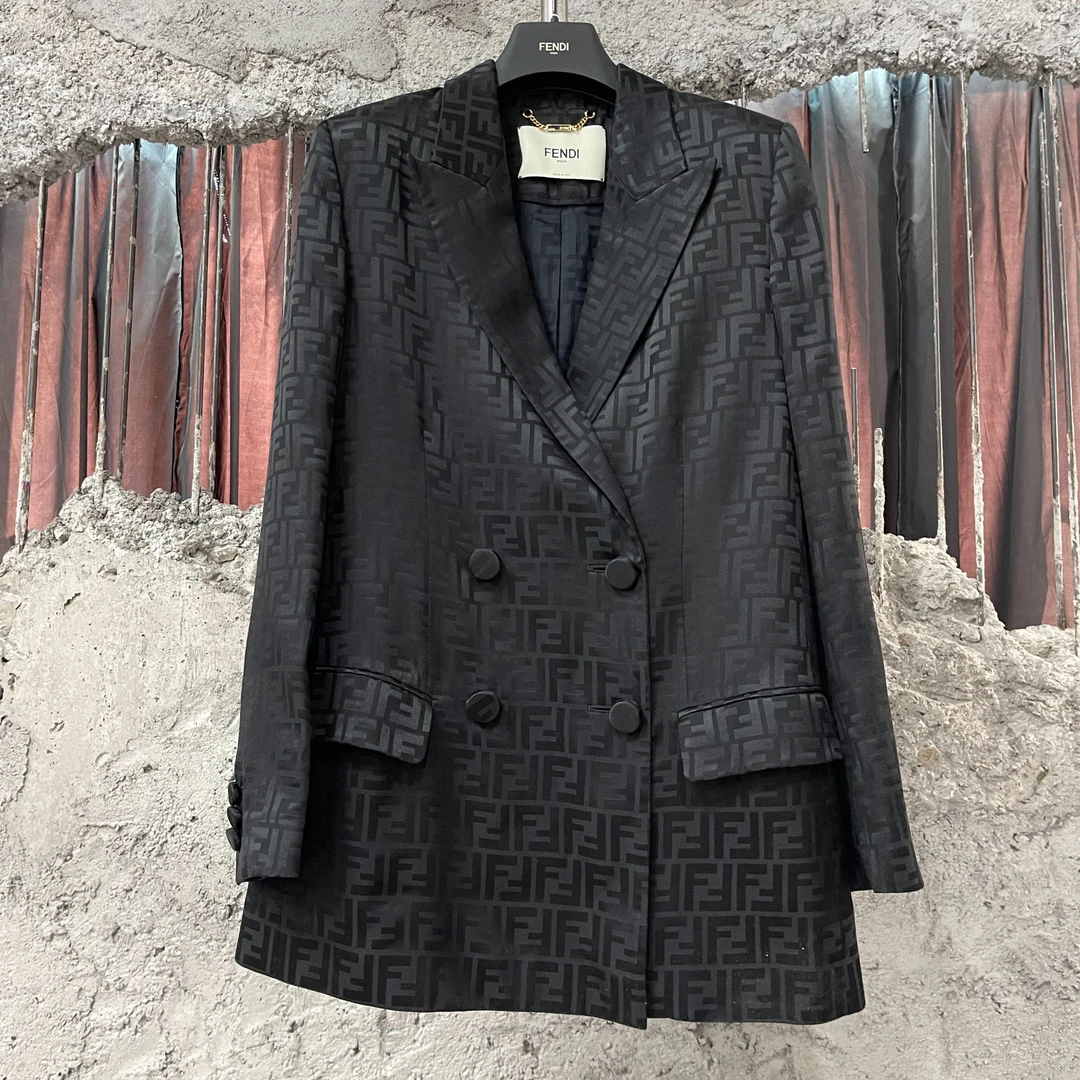 99新 FENDI/芬迪 满印老花西装/38码/99新 时尚百搭气质外套