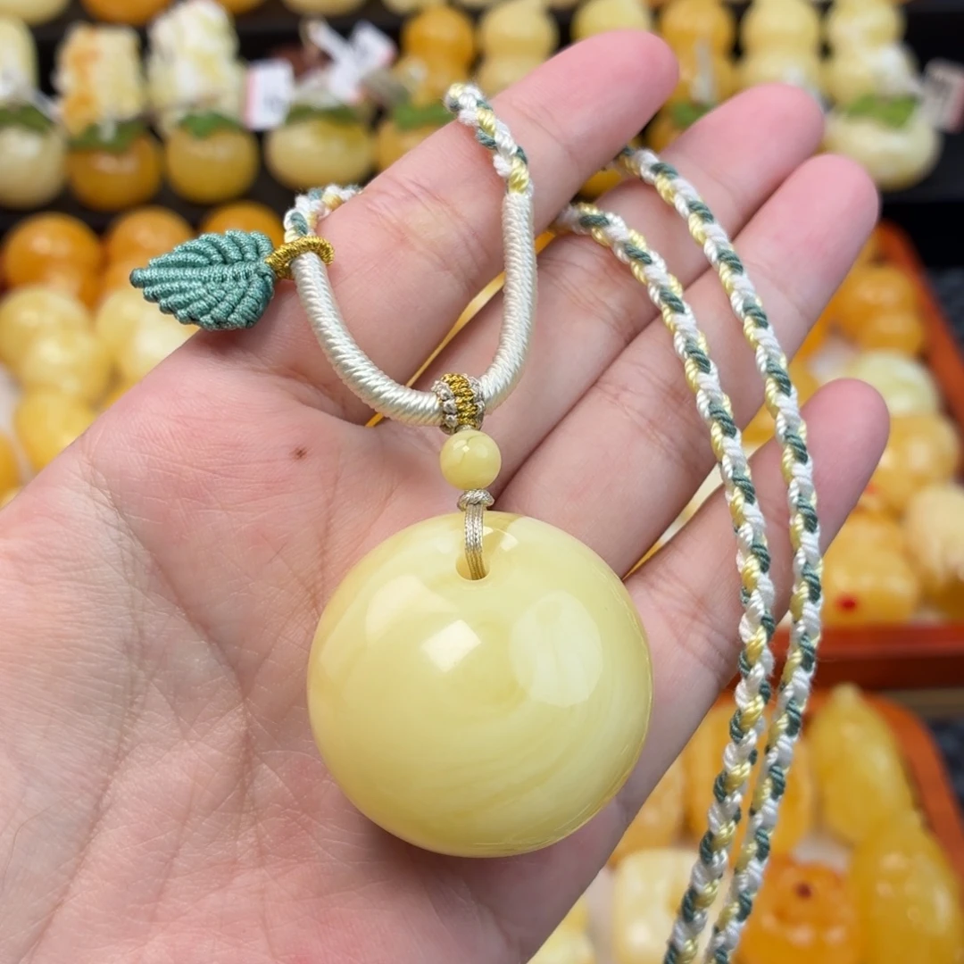 蜜蜡未镶嵌毛衣链蜜蜡