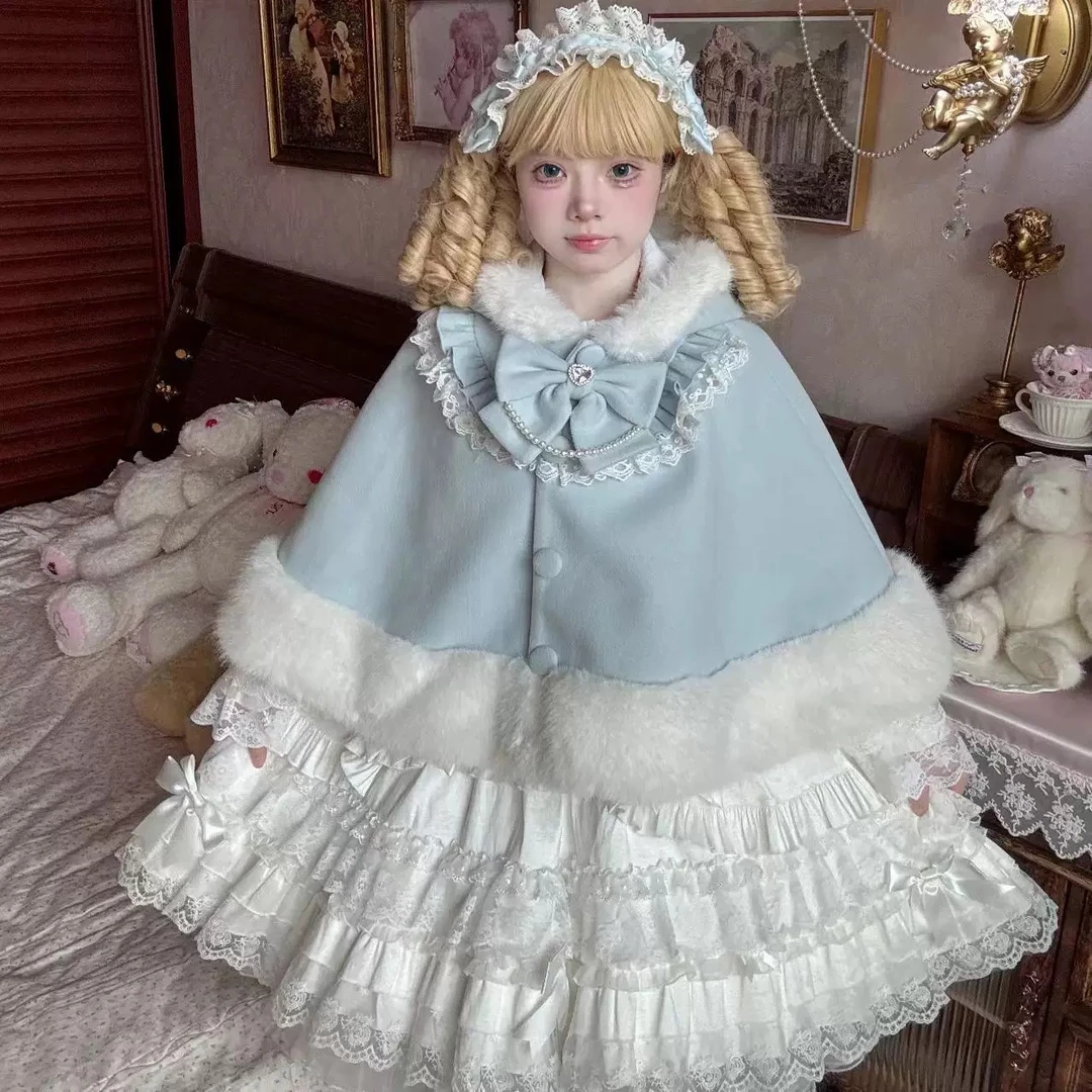 【现货】酒酿猫猫猫耳斗篷酒酿兔桃原创外搭可爱斗篷