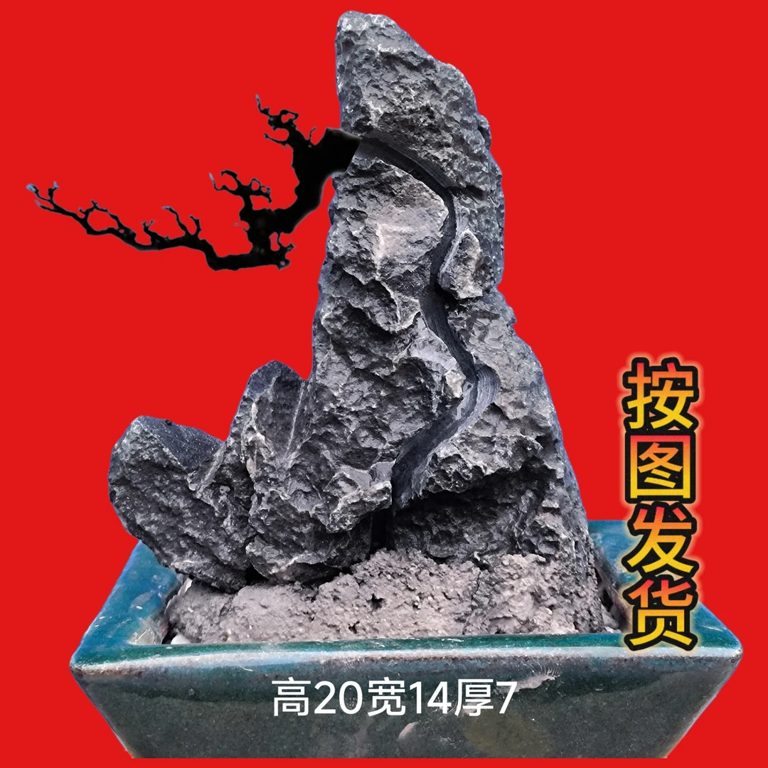 盆景园石材小微附石盆景石材附石榆树福豆黄杨火棘天然英德石开槽