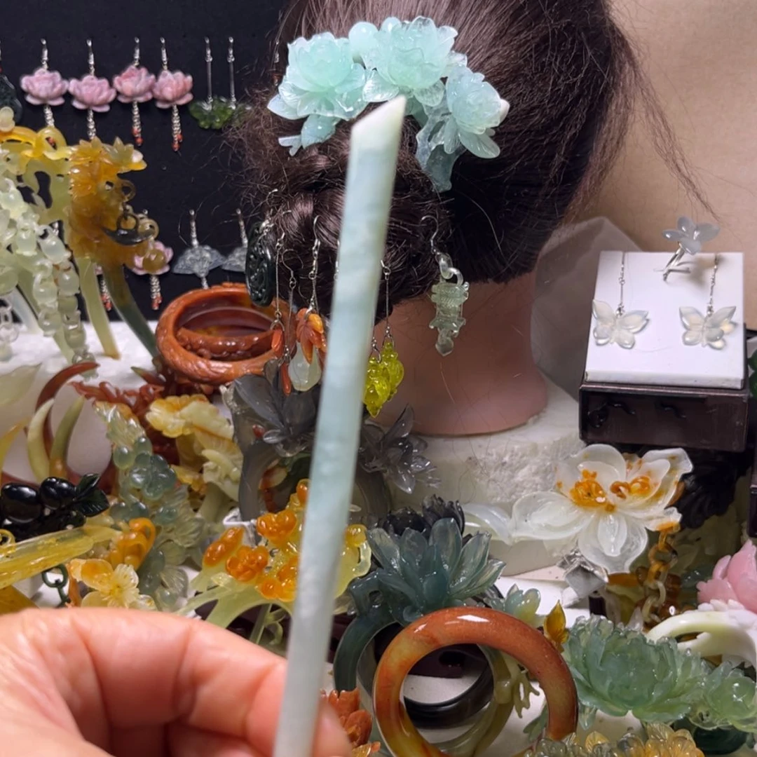 【闪购商品】合金蛇纹石玉发饰