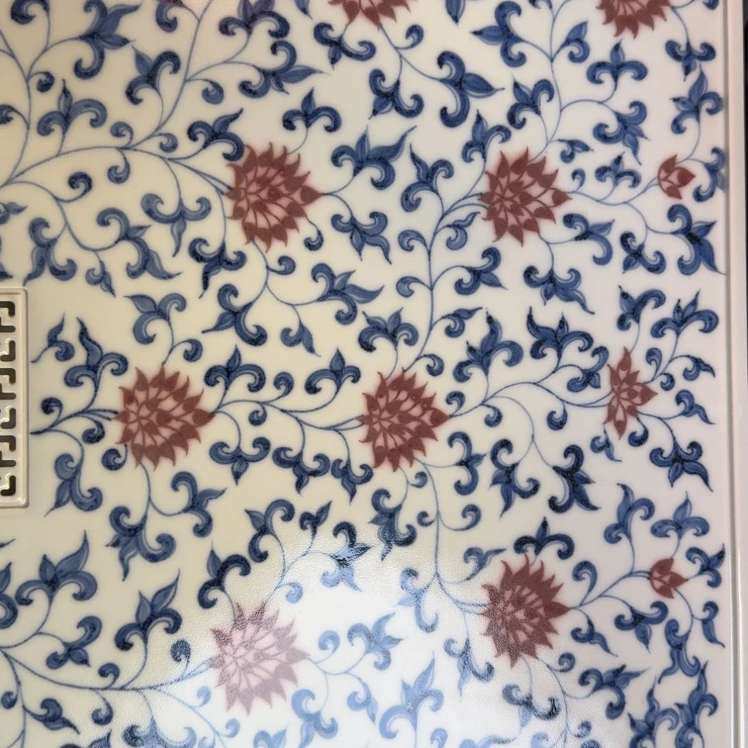 杯贰*重工缠枝莲青花釉里红茶盘纯手绘