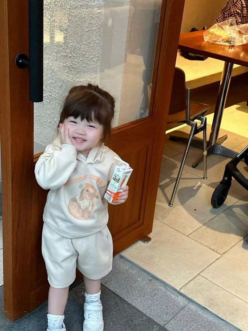 小兔子连帽新款分体套装