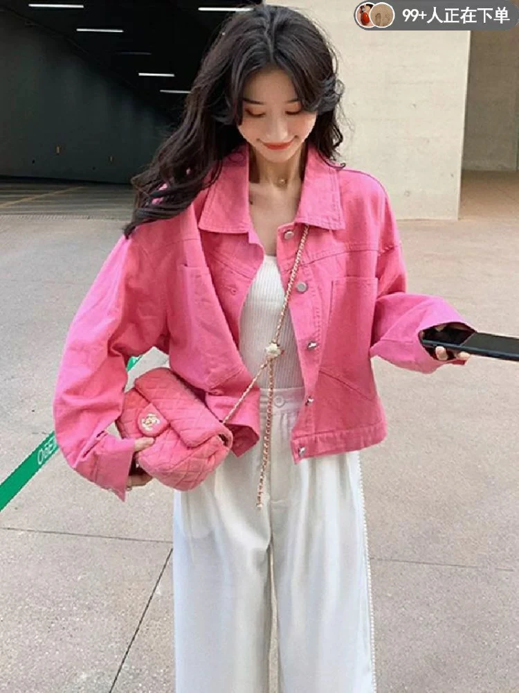 D1 牛仔新款时尚百搭短款外套学院风上衣服