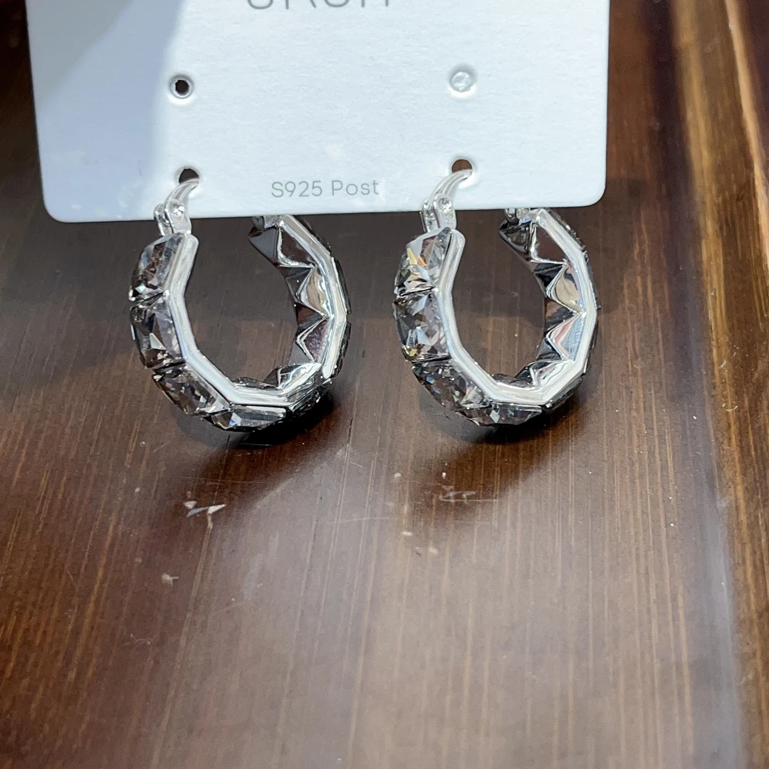 非金属亚克力耳饰 P747高货灰色闪恋耳圈