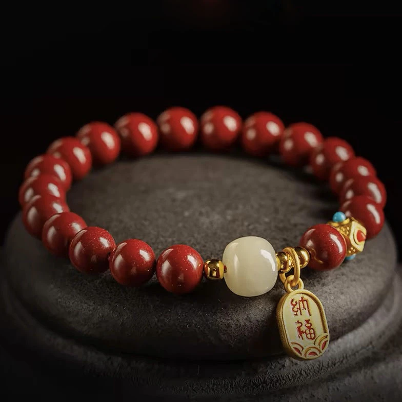 含辰砂工艺品朱砂纳福手链高级感手串送女友