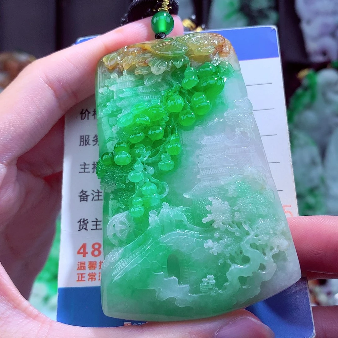 翡翠未镶嵌颈饰天然