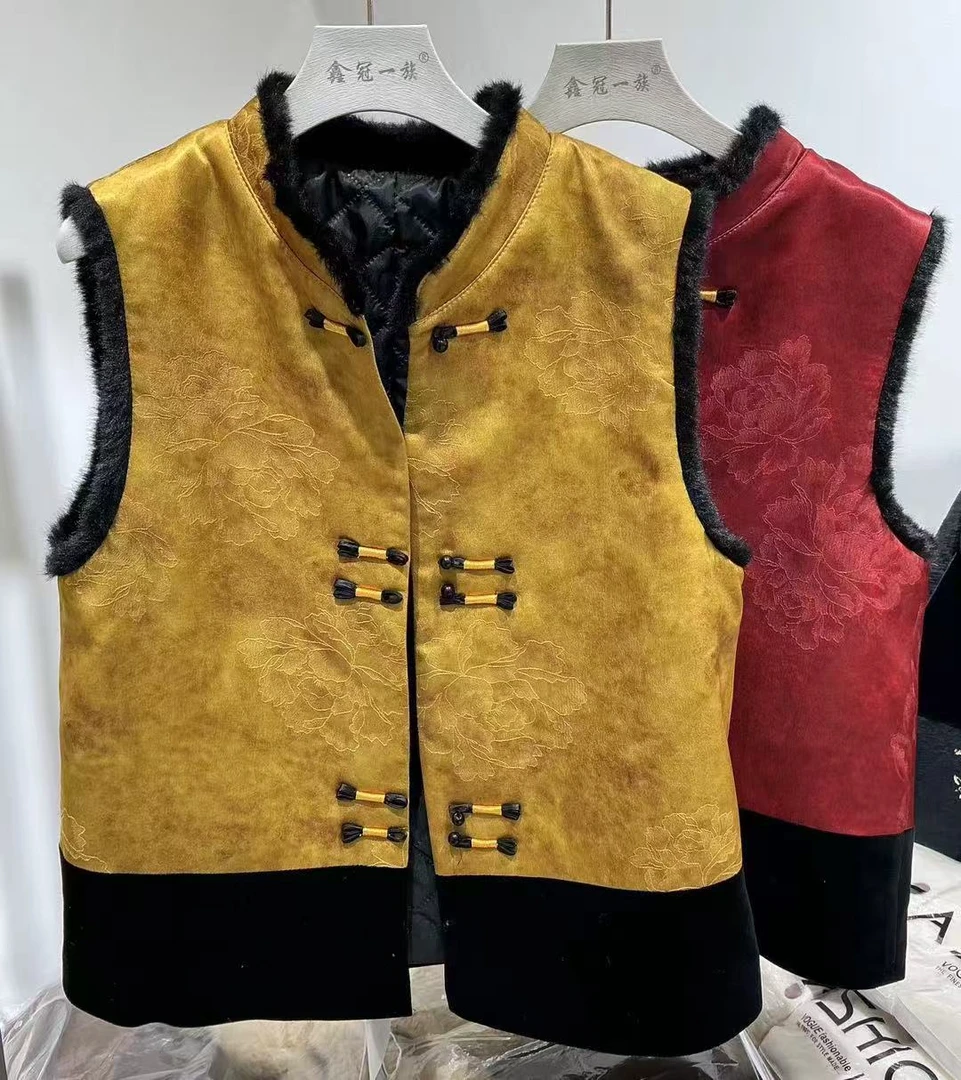 【黄静推荐】欧货洋气新中式提花马甲外套