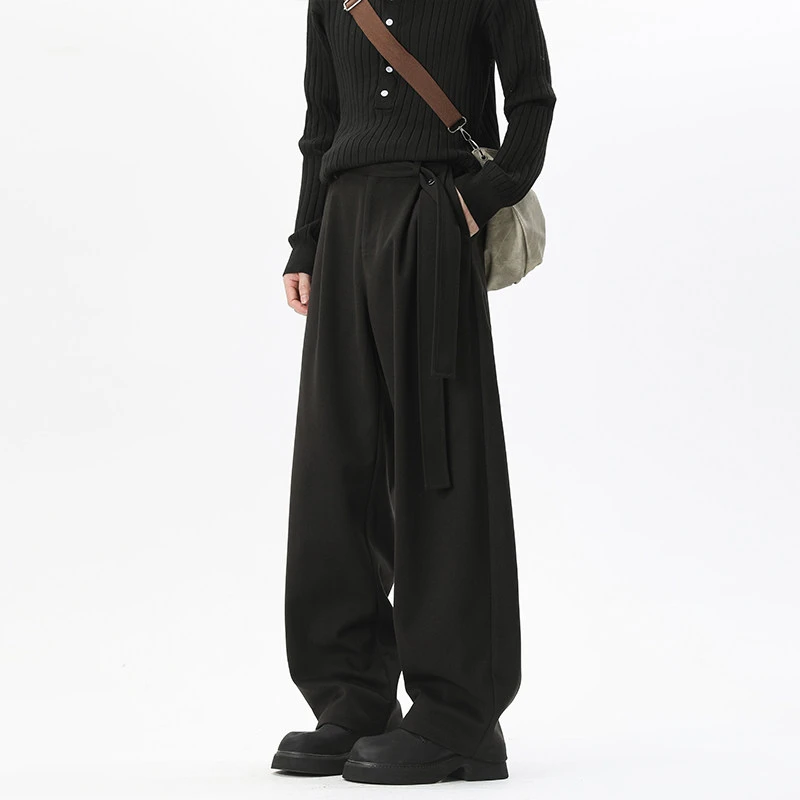 【现货】冬季加厚重磅星空呢弯刀西裤垂感宽松休闲裤男女裤子