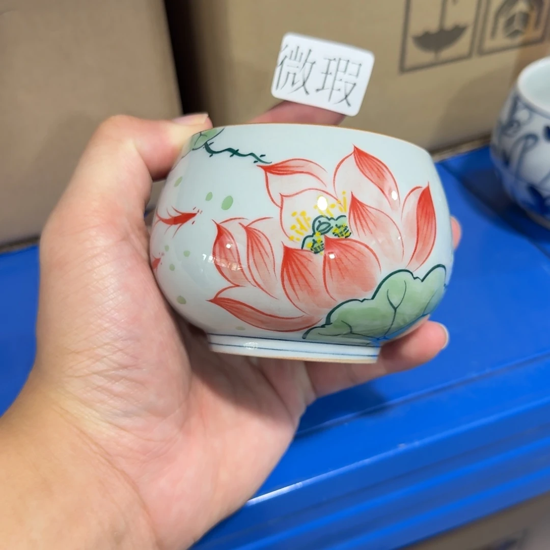 釉下手绘茶具微瑕